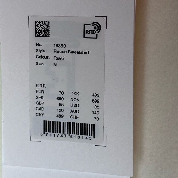 NWTs RAINS Fleece Sweatshirt in Fossil Size Medium - Picture 10 of 11